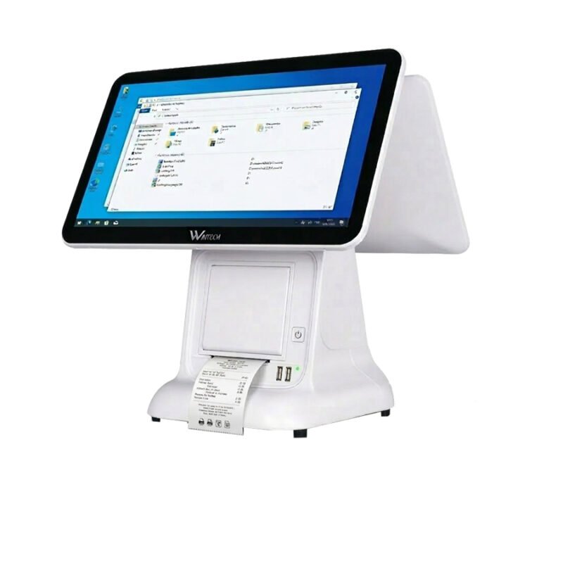 Terminal POS Wintech moderno e eficiente, ideal para supermercados, restaurantes, lojas, farmácias e negócios de retalho que precisam de rapidez e organização no atendimento. Rodriquer